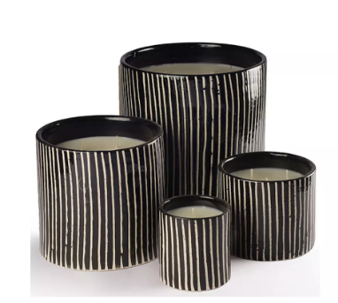 Świeca sojowa w ceramicznej osłonce typu "zebra".
